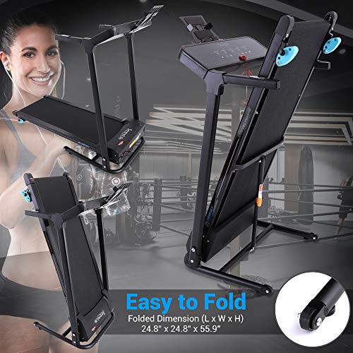 SereneLife Smart Folding Treadmill - Large Running Surface