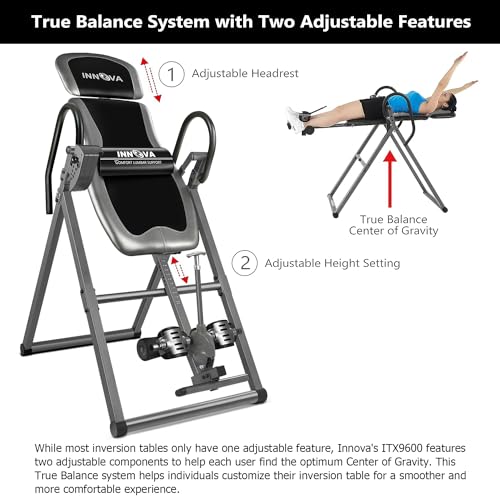 INNOVA ITX9600 Heavy Duty Inversion Table, Grey/Black