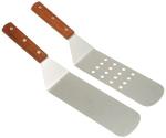 Commercial Grade Stainless Steel Spatula Set with Wooden Handle