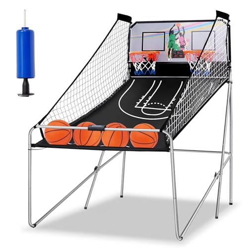 Foldable Electronic Dual Basketball Arcade Game - 2 Player