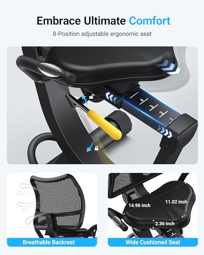 MERACH High-end Magnetic Recumbent Exercise Bike, Bluetooth Connectivity