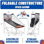 Foldable Electronic Dual Basketball Arcade Game - 2 Player