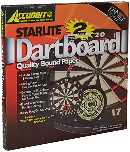 Accudart 2-in-1 Starlite Dartboard Game Set, Black
