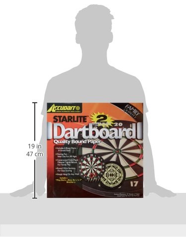 Accudart 2-in-1 Starlite Dartboard Game Set, Black