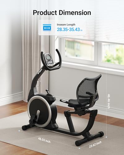 MERACH High-end Magnetic Recumbent Exercise Bike, Bluetooth Connectivity