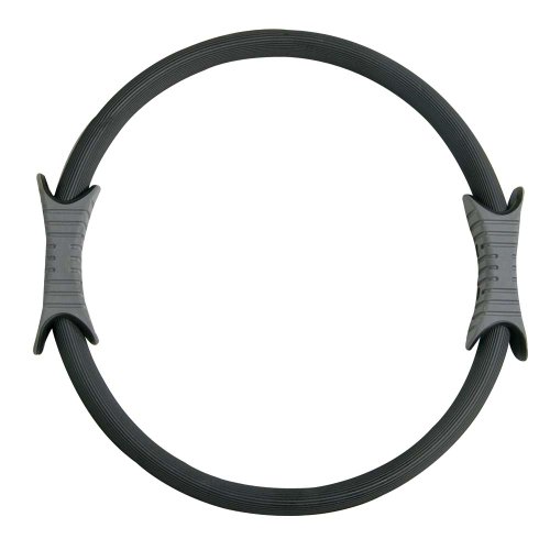 Firm Resistance Pilates Ring with Handles, Black, 15-inch