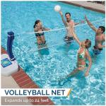 SwimWays 2-in-1 Pool Sport Combo Set - Volleyball Net & Outdoor Basketball Hoop For In- & Above Ground Pool, Outdoor Games for Adults and Family