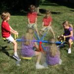 Blue Swing N Slide Spinner See Saw