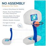 SwimWays 2-in-1 Pool Sport Combo Set - Volleyball Net & Outdoor Basketball Hoop For In- & Above Ground Pool, Outdoor Games for Adults and Family