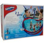 SwimWays 2-in-1 Pool Sport Combo Set - Volleyball Net & Outdoor Basketball Hoop For In- & Above Ground Pool, Outdoor Games for Adults and Family