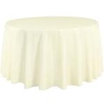 108-Inch Round Ivory Polyester Tablecloth for Sporting Events