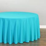 Turquoise 108-Inch Round Polyester Tablecloth
