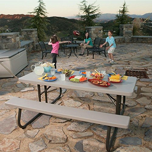 6ft LIFETIME Folding Picnic Table - Putty Gray