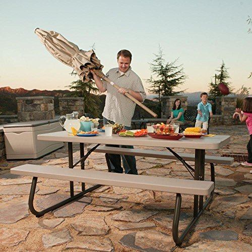 6ft LIFETIME Folding Picnic Table - Putty Gray
