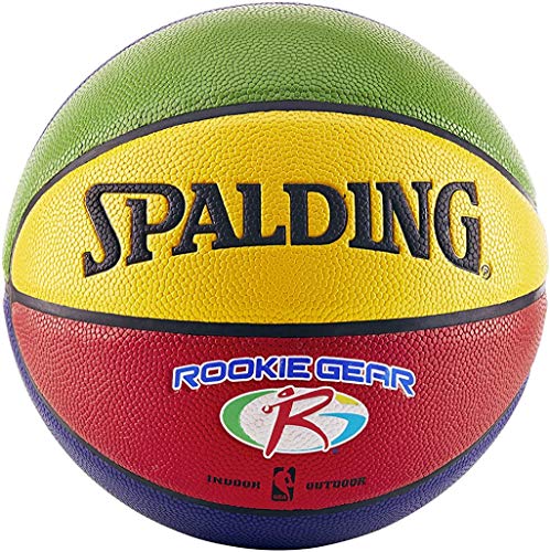 Spalding NBA Rookie Gear Multi Color Youth Indoor/Outdoor Basketball , Size 5, 27.5