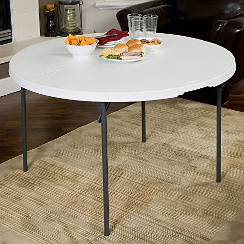Lifetime Light Commercial Round Table, 4 Feet, White