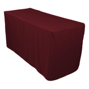 Burgundy 4 ft. Fitted Polyester Tablecloth for LinenTablecloth