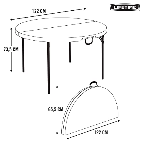 Lifetime Light Commercial Round Table, 4 Feet, White