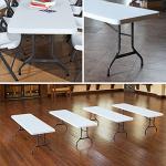 Set of 4 Folding Utility Tables, 8 Feet
