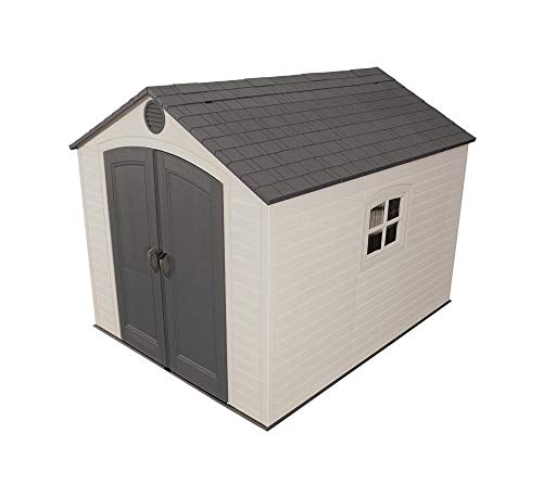 Outdoor Storage Shed with Window, Skylights, Shelving - 8x10