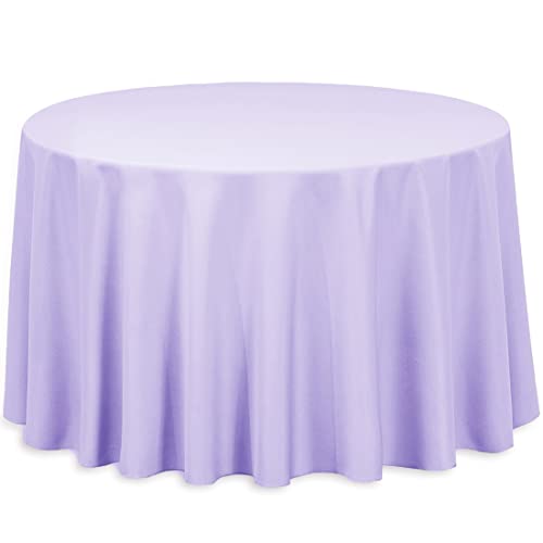108-Inch Round Lavender Polyester Tablecloth for Sporting Events