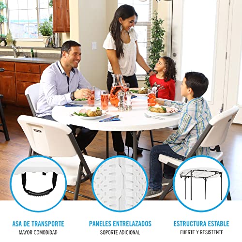 Lifetime Light Commercial Round Table, 4 Feet, White