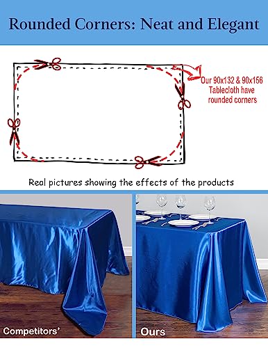 Black 90 x 132-Inch Rectangular Polyester Tablecloth