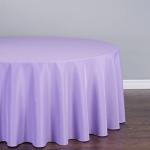 108-Inch Round Lavender Polyester Tablecloth for Sporting Events
