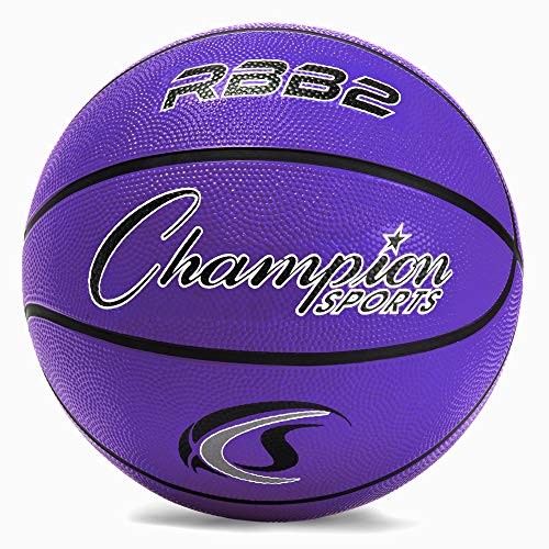 Junior size 5 Purple Rubber Basketball by Champion Sports