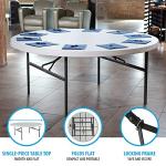 6ft Lifetime Folding Round Table in White Granite
