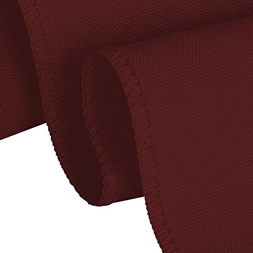 LinenTablecloth 4 ft. Fitted Polyester Tablecloth Burgundy