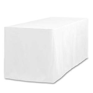 LinenTablecloth 6 ft. Fitted Polyester Tablecloth White