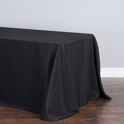 Black 90 x 132-Inch Rectangular Polyester Tablecloth