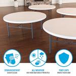 6ft Lifetime Folding Round Table in White Granite