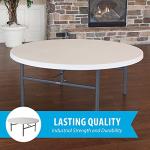 6ft Lifetime Folding Round Table in White Granite