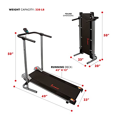 Compact Foldable Manual Treadmill for Home Office Cardio