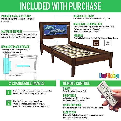 Montgomery Kids Twin Bed in White with Lights