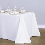 White Polyester Tablecloths Bundle - 90x132 Inch (Set of 2)