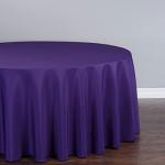 108" Round Purple Polyester Tablecloth for Sports Events