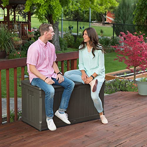 Lifetime 60089 Deck Storage Box, 116 gal, brown