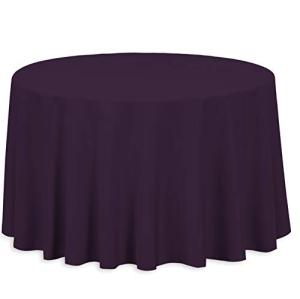 108-Inch Eggplant Round Polyester Tablecloth for Events