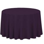 108-Inch Eggplant Round Polyester Tablecloth for Events