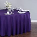 108" Round Purple Polyester Tablecloth for Sports Events