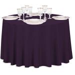 108-Inch Eggplant Round Polyester Tablecloth for Events