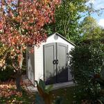 Outdoor Storage Shed with Window, Skylights, Shelving - 8x10