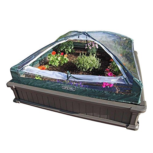 Lifetime 60053 Raised Garden Bed Kit, 2 Beds and 1 Early Start Vinyl Enclosure