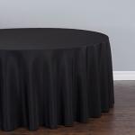 - Black Polyester 108-Inch Round Tablecloth