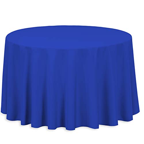 Royal Blue Polyester Tablecloth - 108-Inch Round