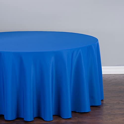 Royal Blue Polyester Tablecloth - 108-Inch Round