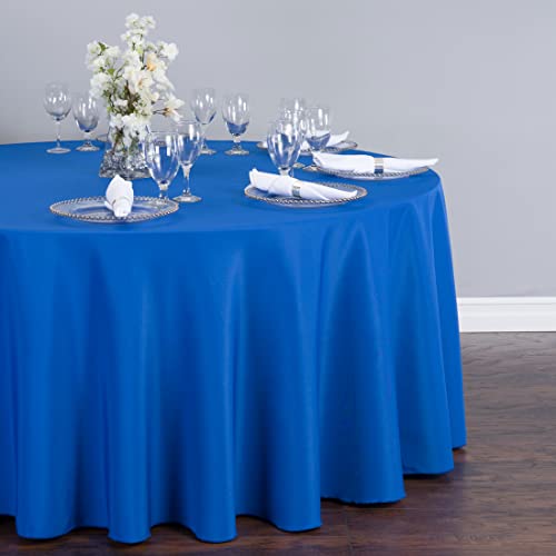 Royal Blue Polyester Tablecloth - 108-Inch Round